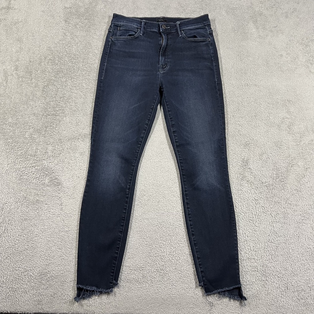 Mother The Stunner Jeans Womens 27 Blue Ankle Two Step Fray Last Call Distressed